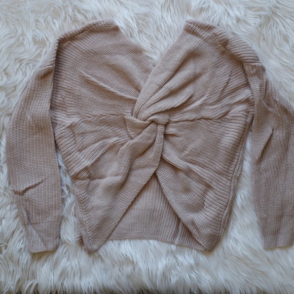 Muave Round Neck V Back Sweater #815 - Picture 4 of 5